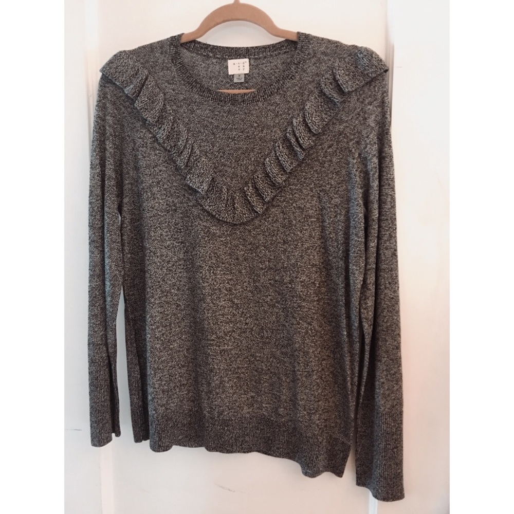 A New Day Gray Ruffle Sweater. NWOT